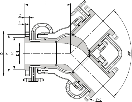 夾套Y型三通球閥結(jié)構(gòu)示意圖