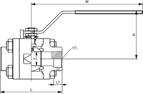 高溫高壓球閥結構示意圖