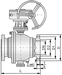 1B球閥結構示意圖