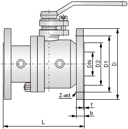 硬密封保溫球閥結構示意圖
