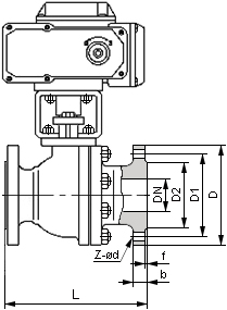 不銹鋼電動球閥結構示意圖