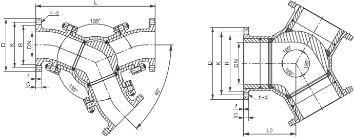 三通換向球閥結(jié)構(gòu)示意圖