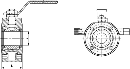 氣動對夾式保溫球閥結(jié)構(gòu)示意圖